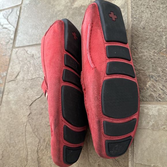 BALLY Men’s Red Leather Suede Wabler Driver Driving Loafers  7.5 D US EU 6.5 - Picture 2 of 9